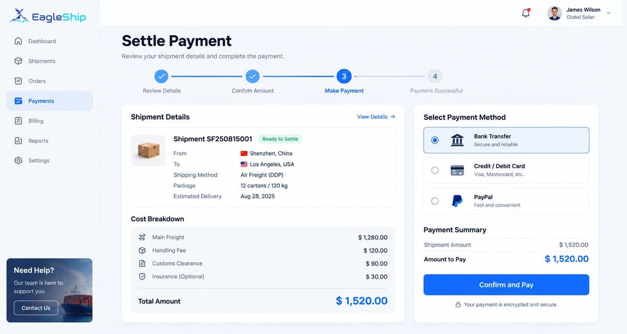 Settlement dashboard on a laptop
